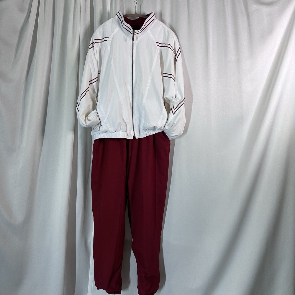 Vintage RARE 80s TAIL 2PC Track Suit XL White/Red USA INCREDIBLE CONDITION!!